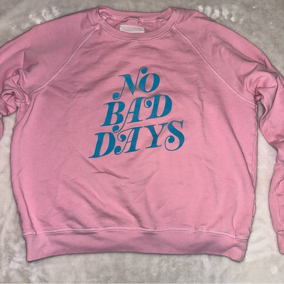 Ban.do No Bad Days Pink Graphic Crewneck Sweatshirt Size Medium - Picture 3 of 5